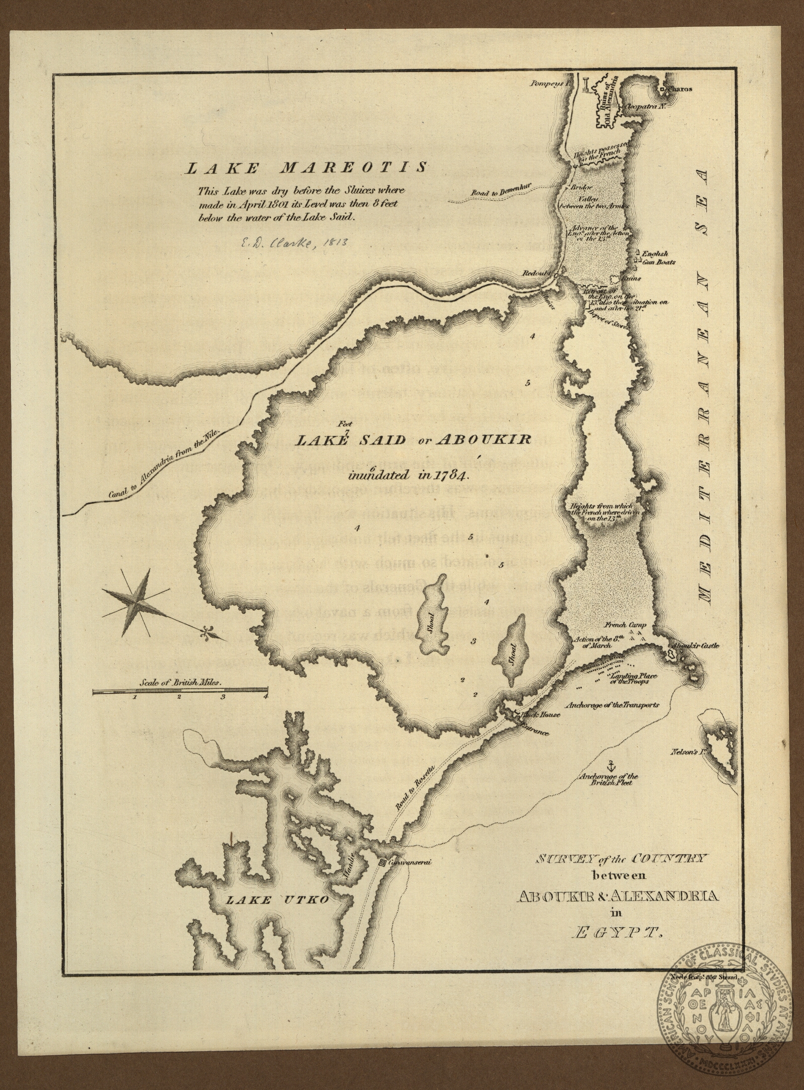 Survey of the country between Aboukir & Alexandria in Egypt.